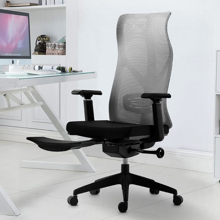 High back task chair with footrest