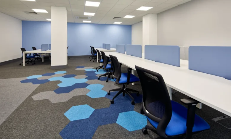 Blue Carpet in work space