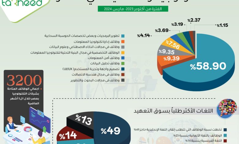 الوظائف الأكثر طلبًا في قطاع تكنولوجيا المعلومات والتعهيد في مصر